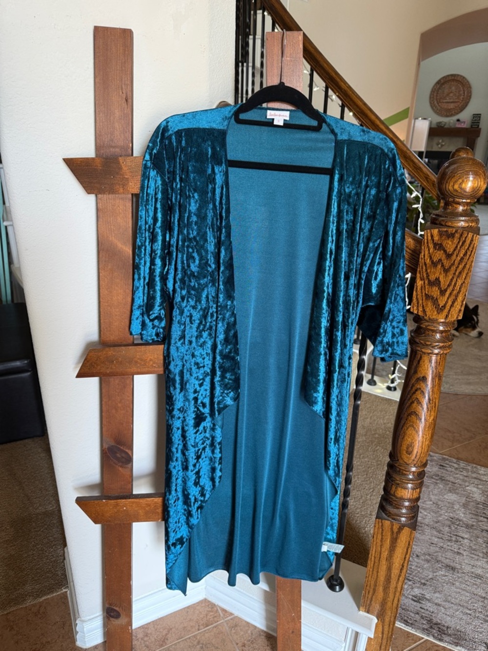 LuLaRoe Teal Velvet Waterfall Swim Coverup